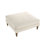 Zoya Cream Down Filled Overstuffed Boucle Ottoman