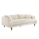 Zoya Cream Down Filled Overstuffed Boucle Sofa