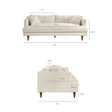 Zoya Cream Down Filled Overstuffed Boucle Sofa