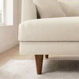 Zoya Cream Down Filled Overstuffed Boucle Sofa