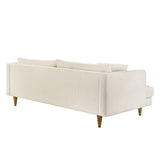 Zoya Cream Down Filled Overstuffed Boucle Sofa