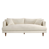 Zoya Cream Down Filled Overstuffed Boucle Sofa