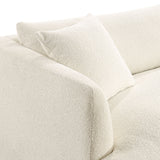Zoya Cream Down Filled Overstuffed Boucle Sofa