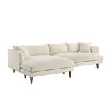 Zoya Cream Left-Facing Down Filled Overstuffed Boucle Sectional Sofa