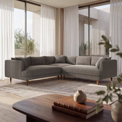 Zoya Earth 3 Piece Down Filled Overstuffed Boucle Sectional Sofa