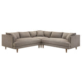 Zoya Earth 3 Piece Down Filled Overstuffed Boucle Sectional Sofa