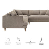 Zoya Earth 3 Piece Down Filled Overstuffed Boucle Sectional Sofa