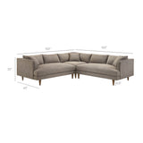 Zoya Earth 3 Piece Down Filled Overstuffed Boucle Sectional Sofa