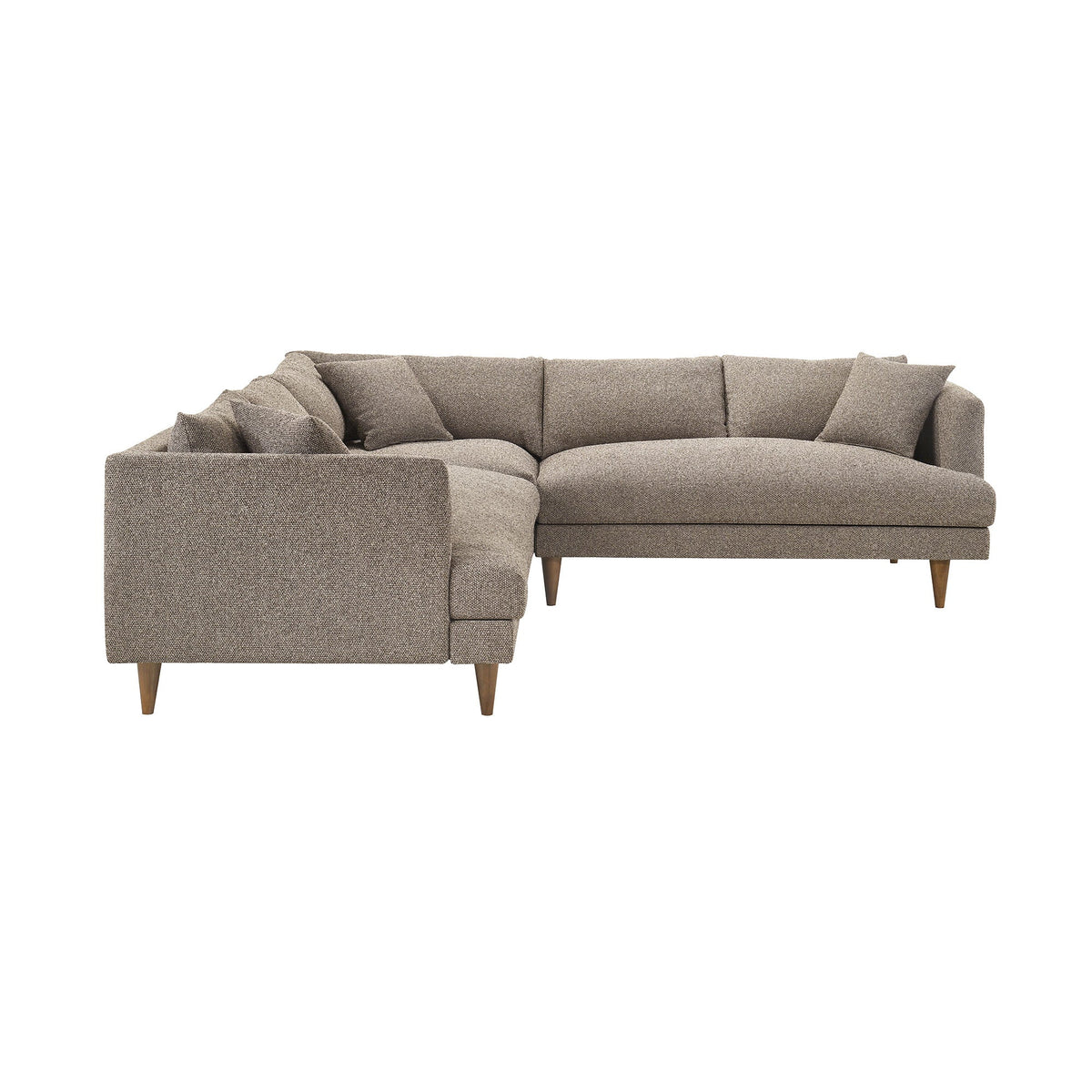 Zoya Earth 3 Piece Down Filled Overstuffed Boucle Sectional Sofa