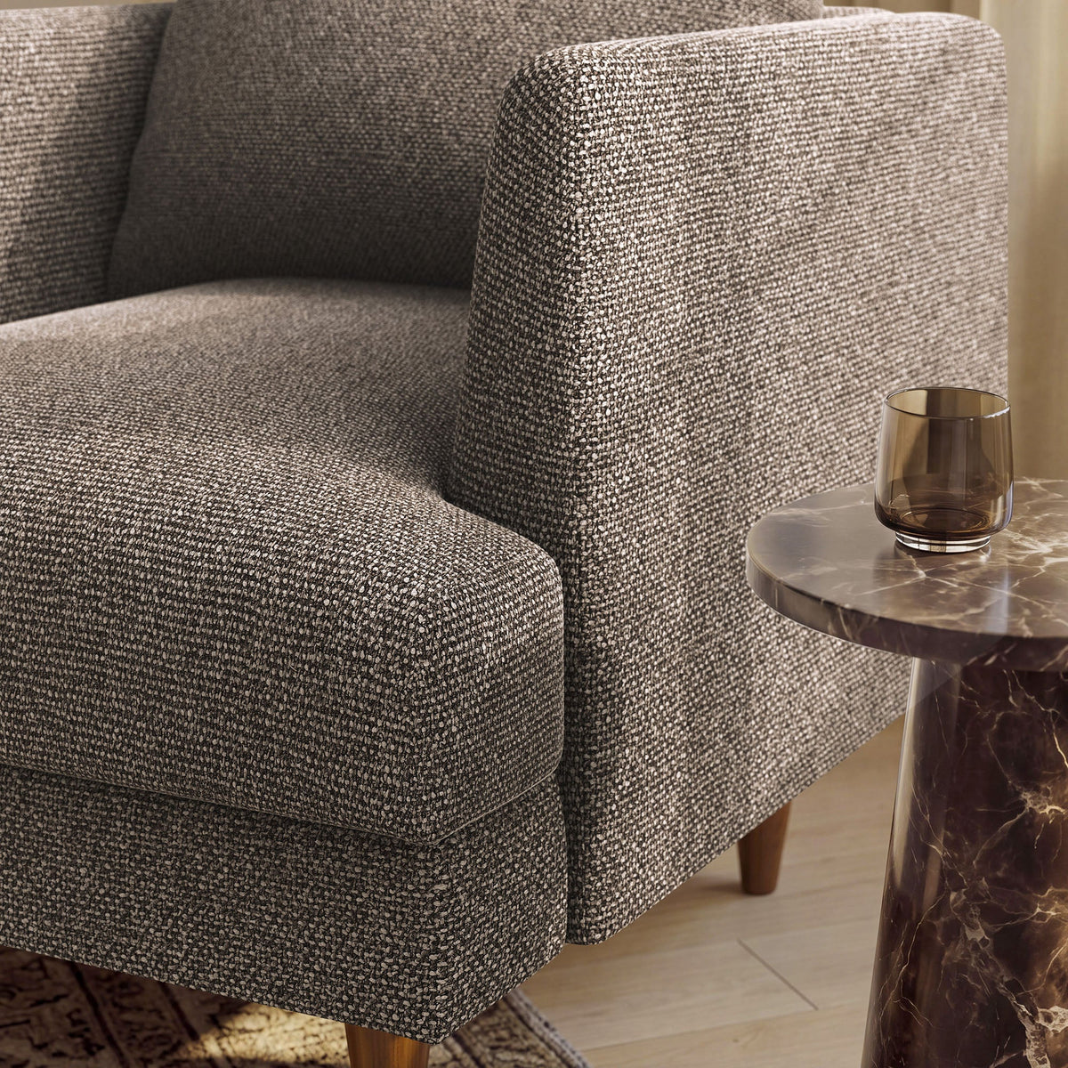 Zoya Earth Down Filled Overstuffed Boucle Armchair