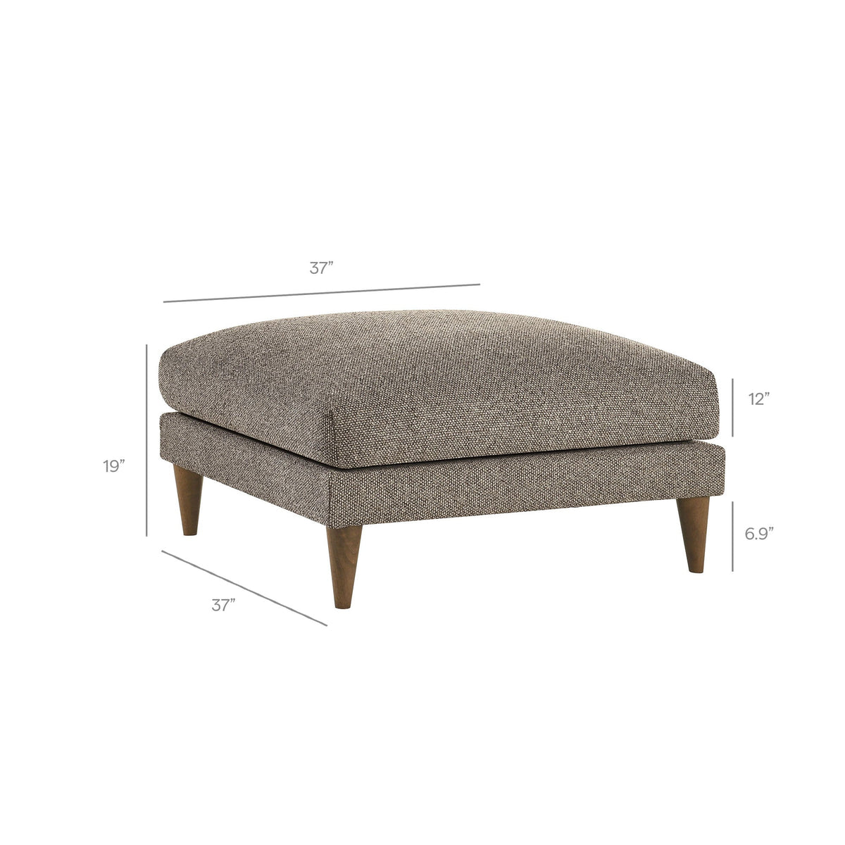 Zoya Earth Down Filled Overstuffed Boucle Ottoman