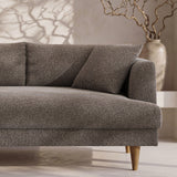Zoya Earth Left-Facing Down Filled Overstuffed Boucle Sectional Sofa