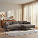 Zoya Earth Right-Facing Down Filled Overstuffed Boucle Sectional Sofa
