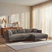 Zoya Earth Right-Facing Down Filled Overstuffed Boucle Sectional Sofa