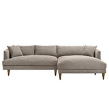 Zoya Earth Right-Facing Down Filled Overstuffed Boucle Sectional Sofa