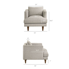 Zoya Fog Down Filled Overstuffed Boucle Armchair - Ornate Home