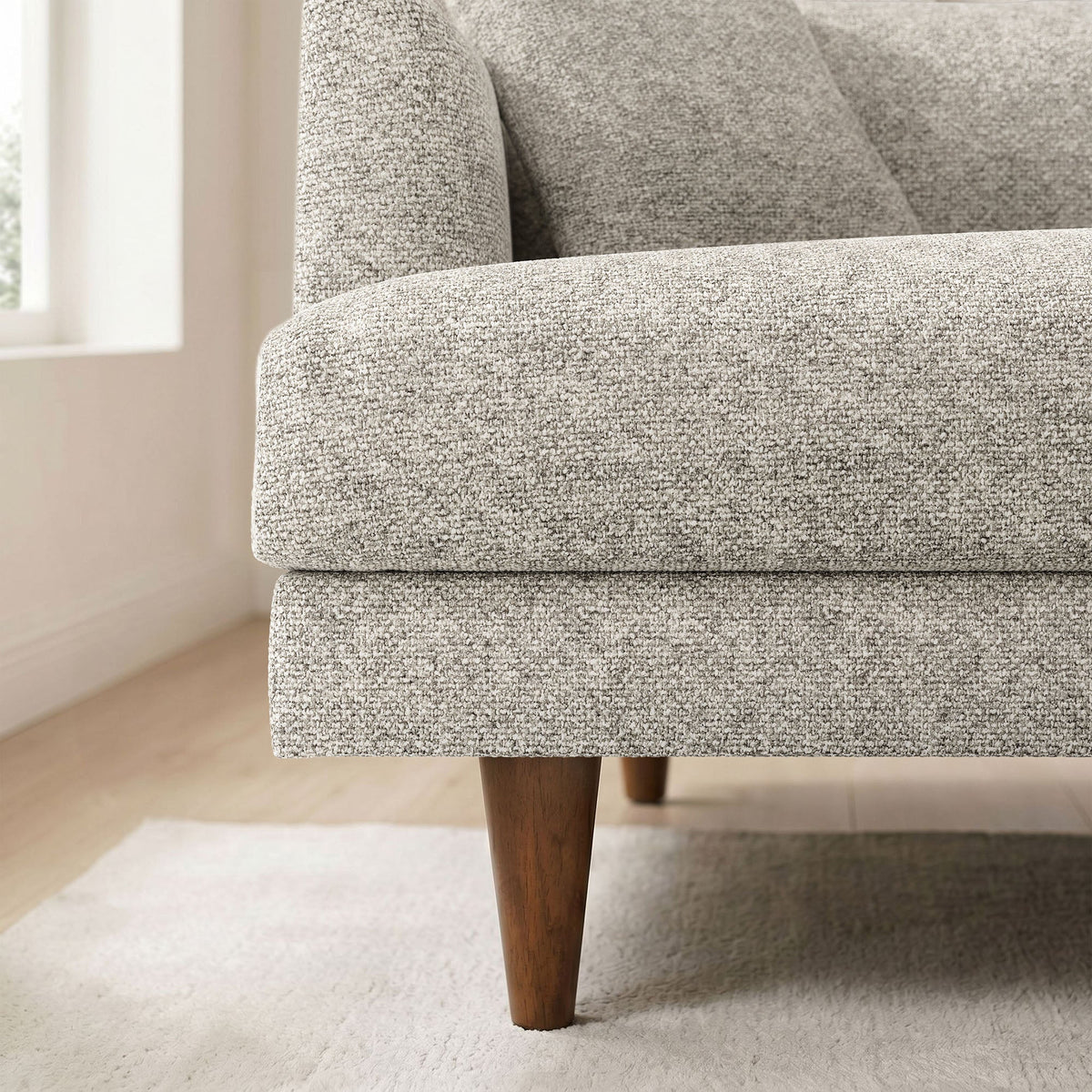 Zoya Fog Down Filled Overstuffed Boucle Sofa