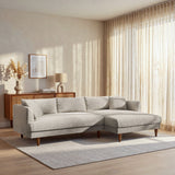 Zoya Fog Right-Facing Down Filled Overstuffed Boucle Sectional Sofa - Ornate Home