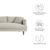 Zoya Heathered Weave Ivory 3 Piece Down Filled Overstuffed Sectional Sofa - Ornate Home