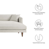 Zoya Heathered Weave Ivory Right-Facing Down Filled Overstuffed Sectional Sofa - Ornate Home