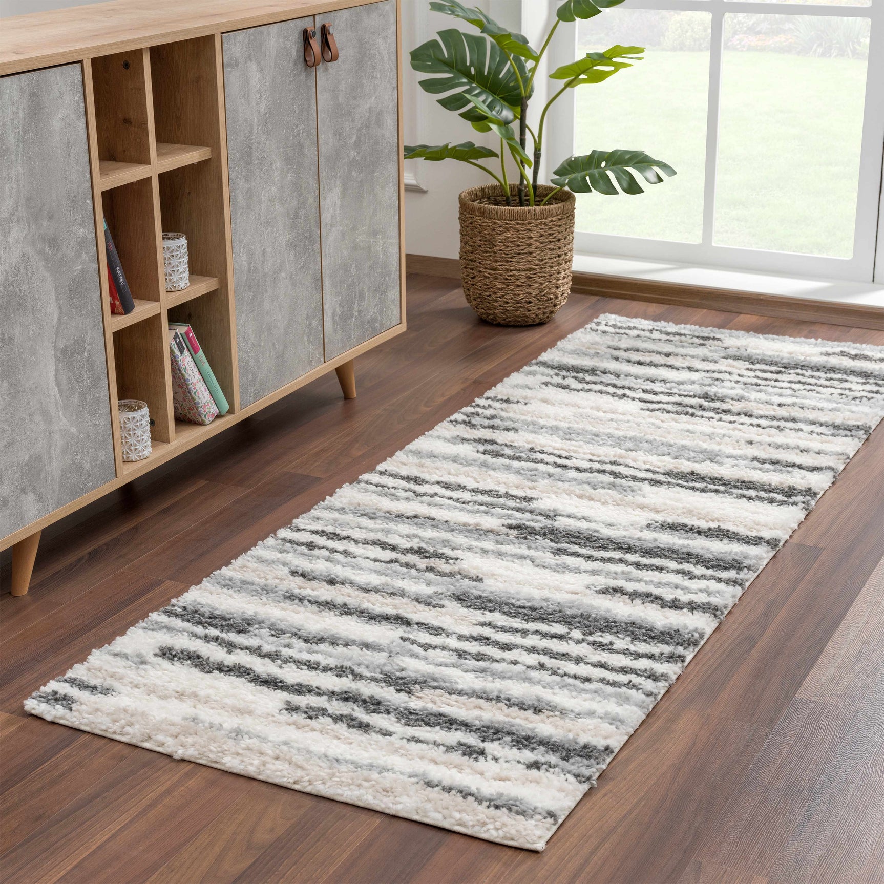 Zoya Irregular Striped Area Rug - Ornate Home