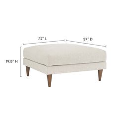 Zoya Ivory Fabric Down Filled Overstuffed Ottoman - Ornate Home