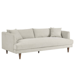 Zoya Ivory Fabric Down Filled Overstuffed Sofa - Ornate Home