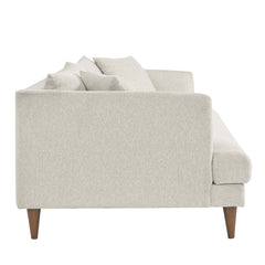 Zoya Ivory Fabric Down Filled Overstuffed Sofa - Ornate Home