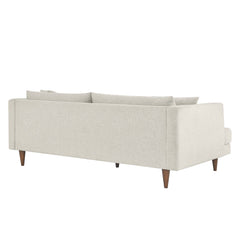 Zoya Ivory Fabric Down Filled Overstuffed Sofa - Ornate Home