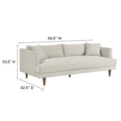 Zoya Ivory Fabric Down Filled Overstuffed Sofa - Ornate Home