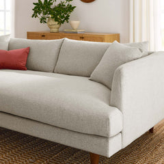 Zoya Ivory Fabric Down Filled Overstuffed Sofa - Ornate Home