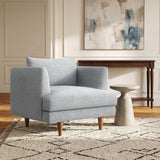 Zoya Light Gray Fabric Down Filled Overstuffed Armchair