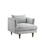 Zoya Light Gray Fabric Down Filled Overstuffed Armchair