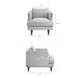 Zoya Light Gray Fabric Down Filled Overstuffed Armchair