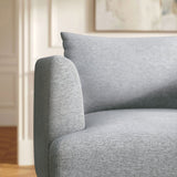 Zoya Light Gray Fabric Down Filled Overstuffed Armchair