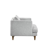 Zoya Light Gray Fabric Down Filled Overstuffed Armchair