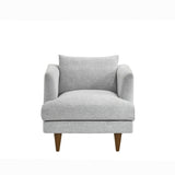 Zoya Light Gray Fabric Down Filled Overstuffed Armchair