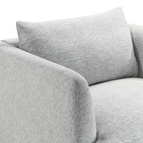 Zoya Light Gray Fabric Down Filled Overstuffed Armchair