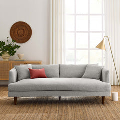Zoya Light Gray Fabric Down Filled Overstuffed Sofa - Ornate Home