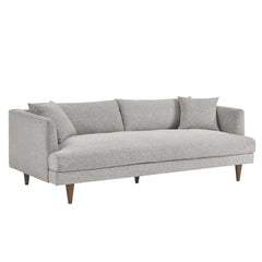 Zoya Light Gray Fabric Down Filled Overstuffed Sofa - Ornate Home