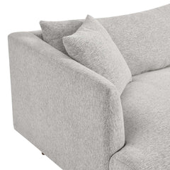 Zoya Light Gray Fabric Down Filled Overstuffed Sofa - Ornate Home