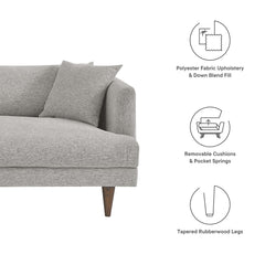 Zoya Light Gray Fabric Down Filled Overstuffed Sofa - Ornate Home