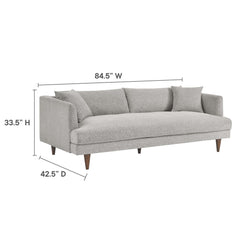 Zoya Light Gray Fabric Down Filled Overstuffed Sofa - Ornate Home