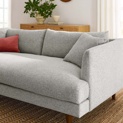 Zoya Light Gray Fabric Down Filled Overstuffed Sofa - Ornate Home