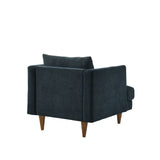 Zoya Navy Fabric Down Filled Overstuffed Armchair