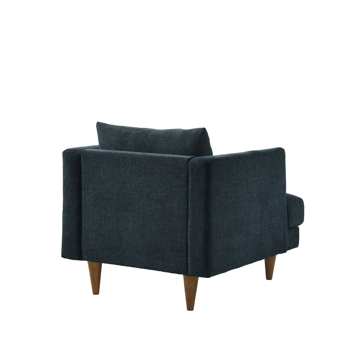 Zoya Navy Fabric Down Filled Overstuffed Armchair