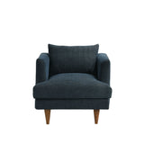 Zoya Navy Fabric Down Filled Overstuffed Armchair