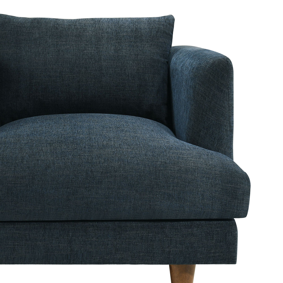 Zoya Navy Fabric Down Filled Overstuffed Armchair