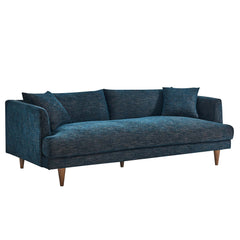 Zoya Navy Fabric Down Filled Overstuffed Sofa - Ornate Home