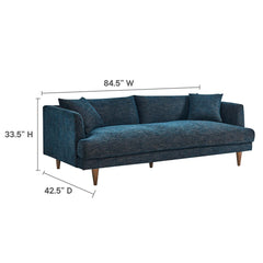 Zoya Navy Fabric Down Filled Overstuffed Sofa - Ornate Home